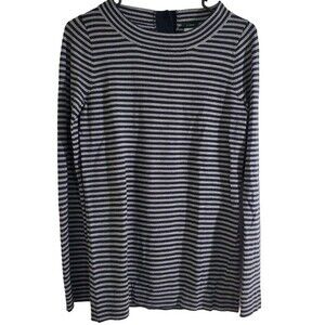 J. CREW Merino Wool Striped Long Sleeve Top Button Cuffs Size S
